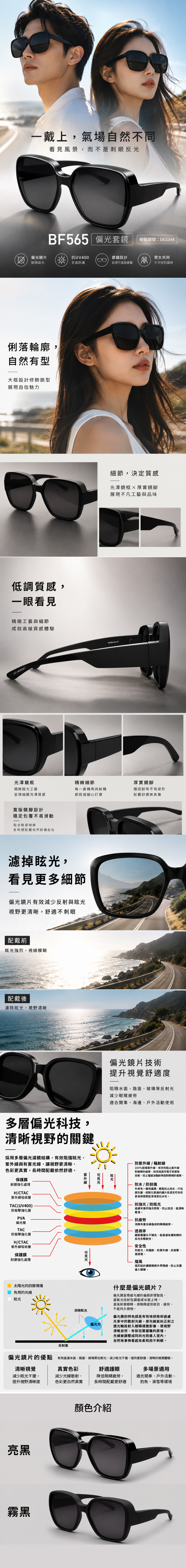 BF565偏光套鏡(附眼鏡袋盒)