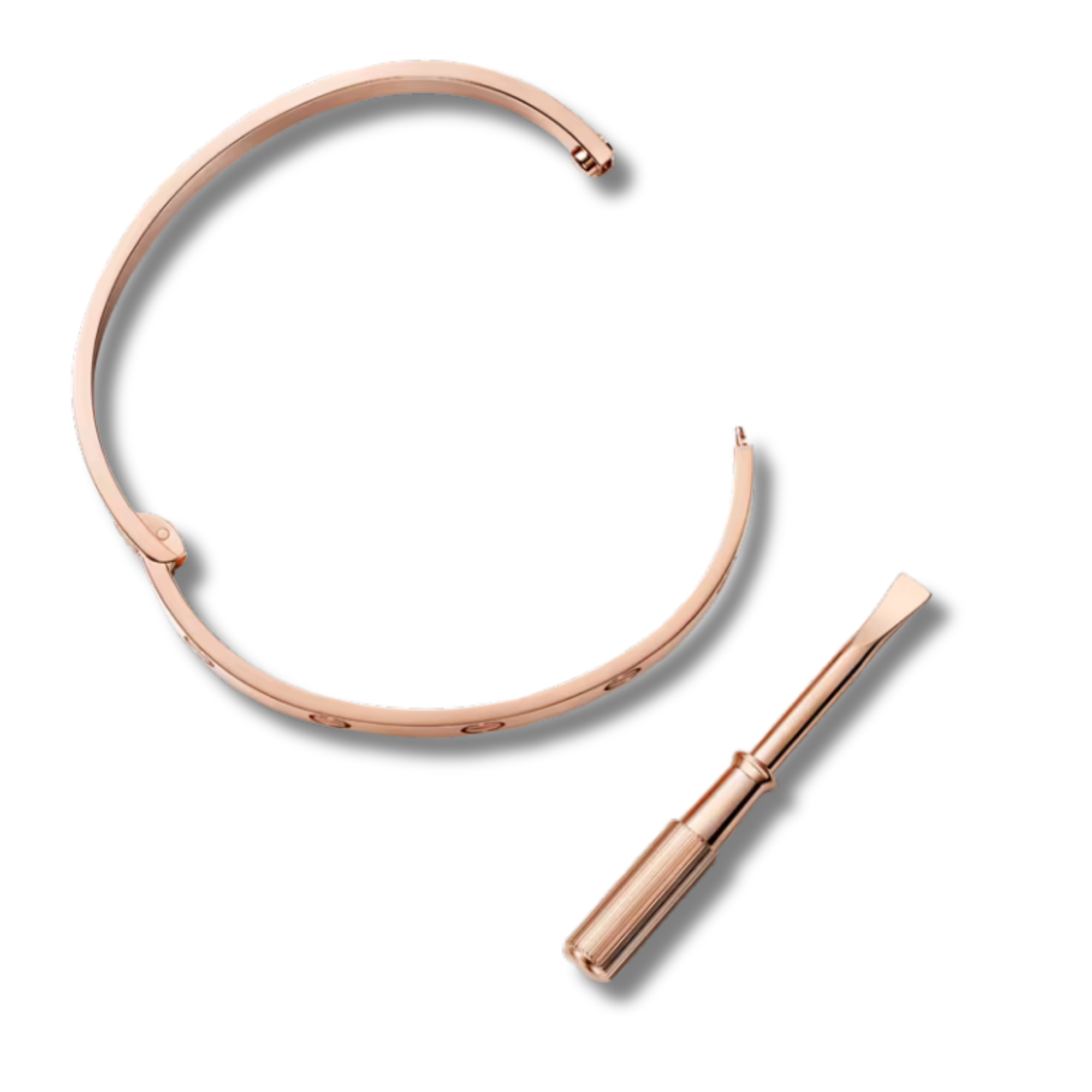 Rose gold single-screw closure