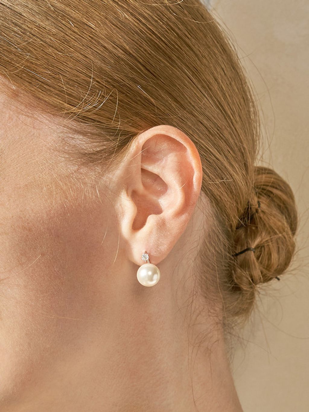 Haesool 珍珠耳环带钻