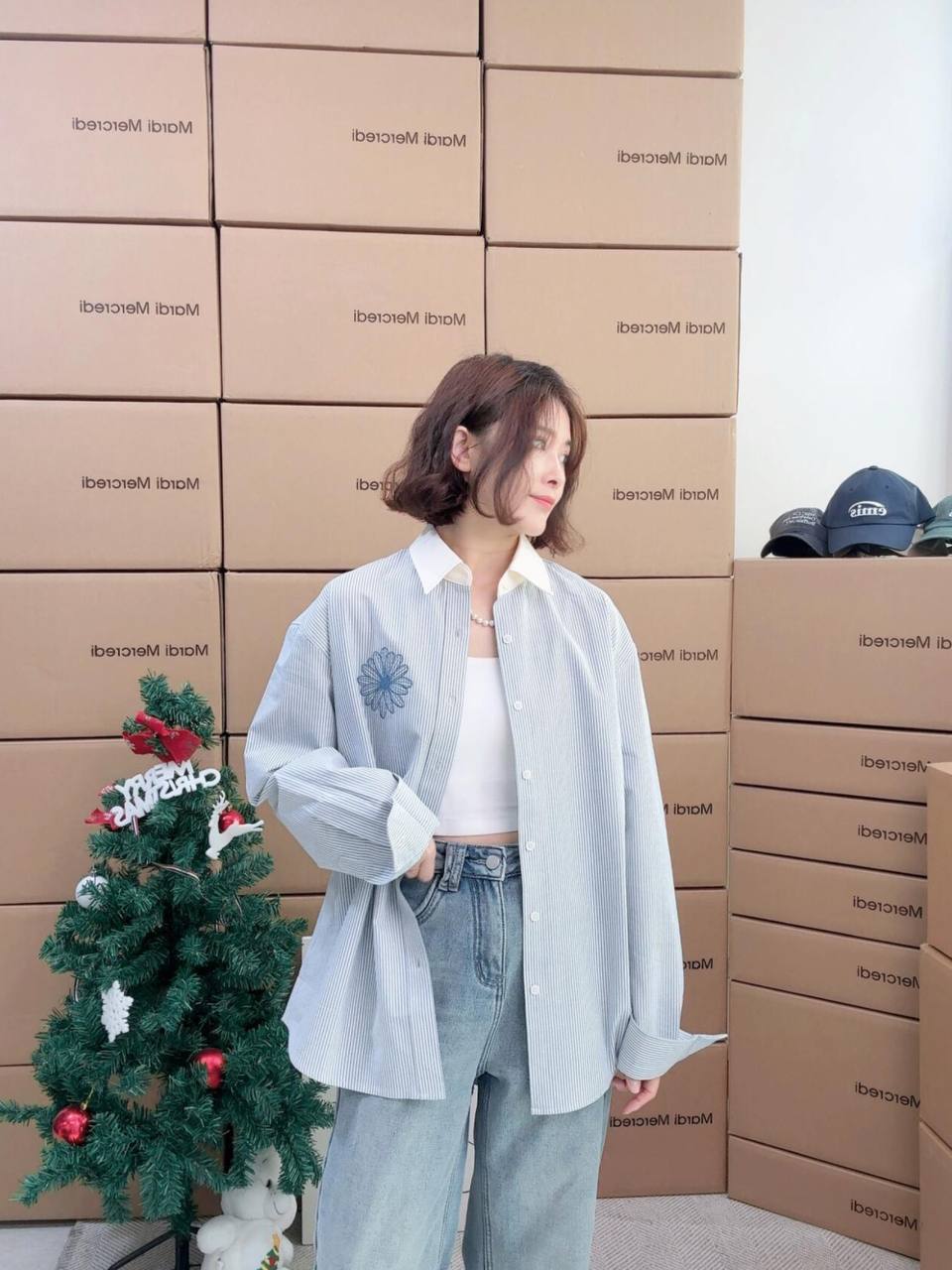 [韩国] Mardi 36 | 条纹拼色衬衫