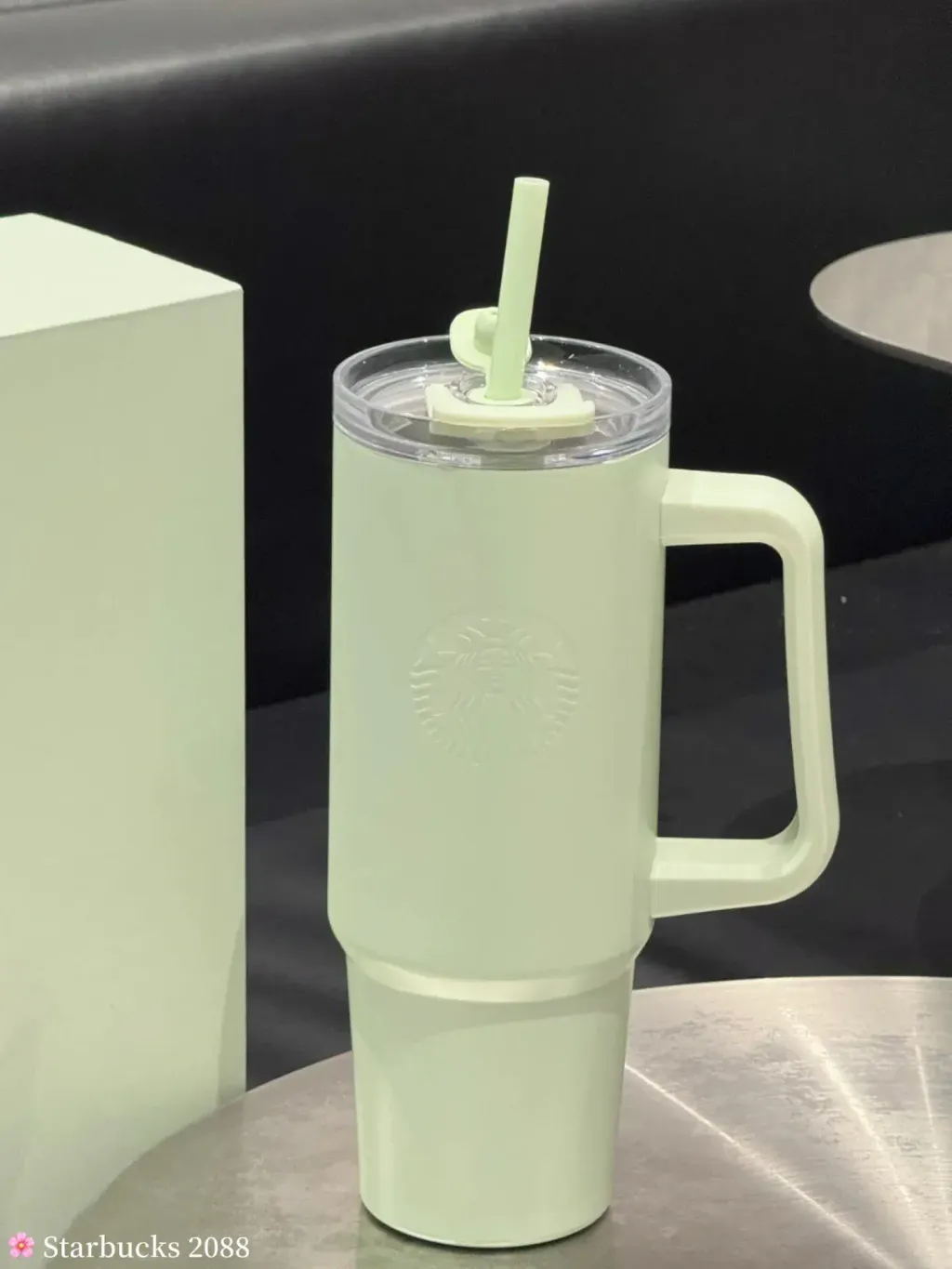 Starbucks 2088 春日花系列，星巴克绿色款不锈钢吸管杯