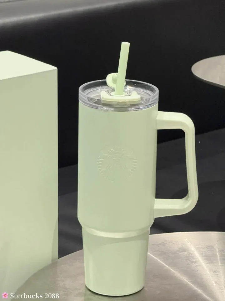 Starbucks 2088 春日花系列，星巴克绿色款不锈钢吸管杯