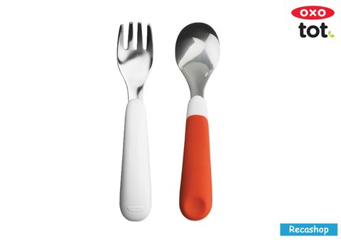 oxo tot Fork & Spoon Set- orange.jpg