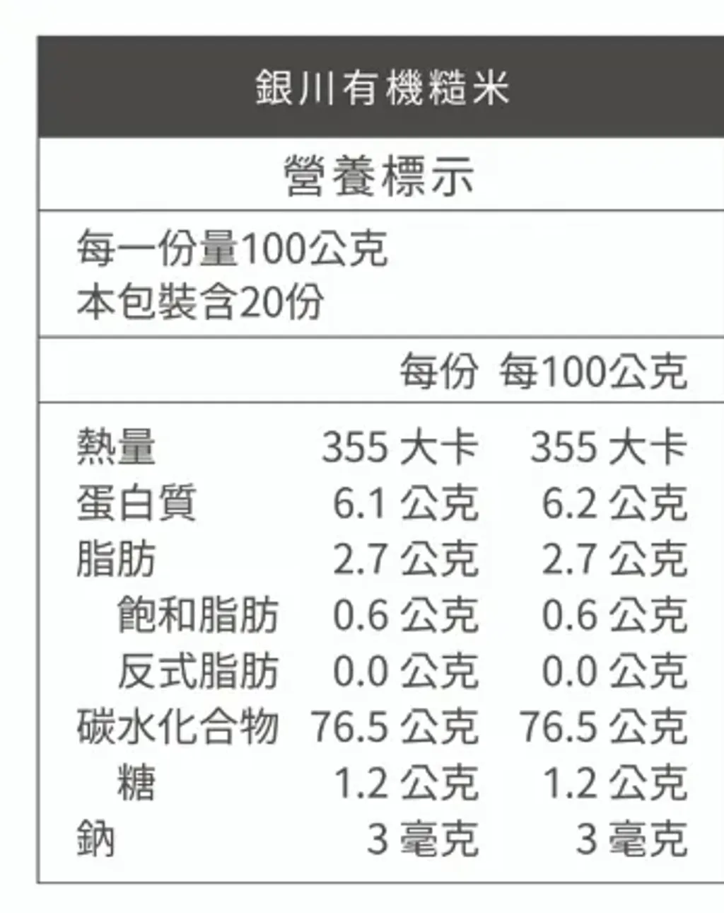【米樂銀川】有機糙米(2kg)2