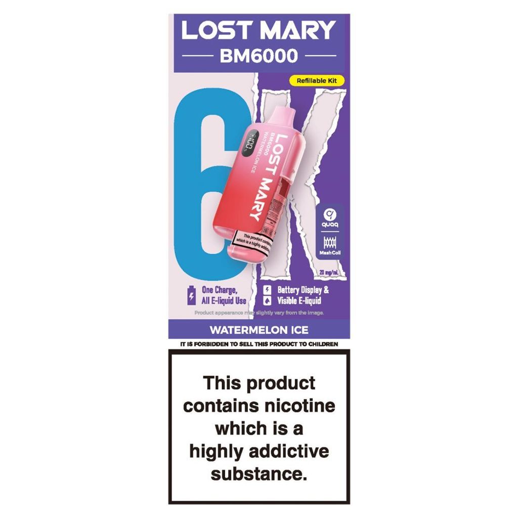 Lost Mary BM6000 Refillable Vape Kit-Watermelon Ice