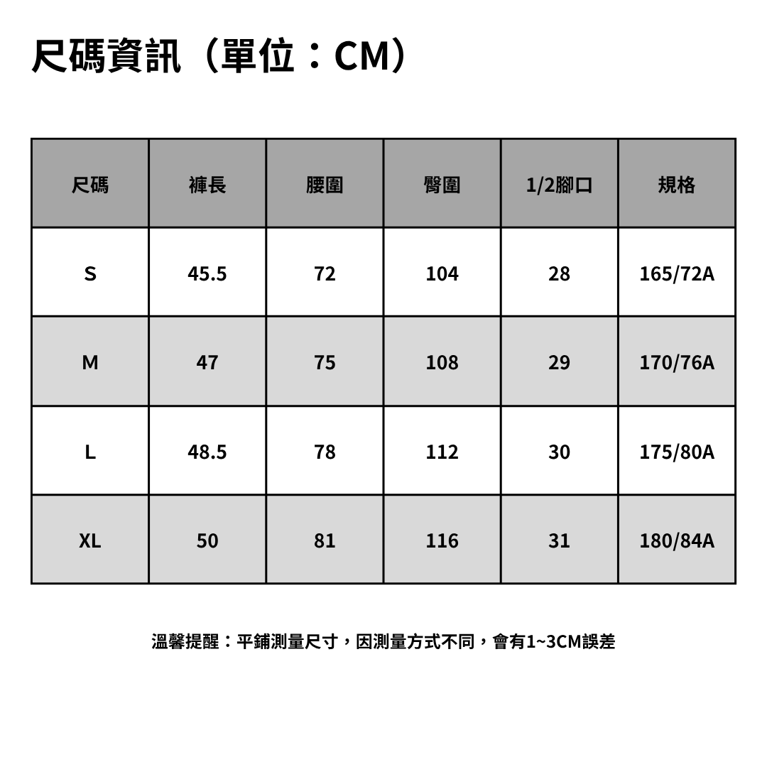 尺碼資訊