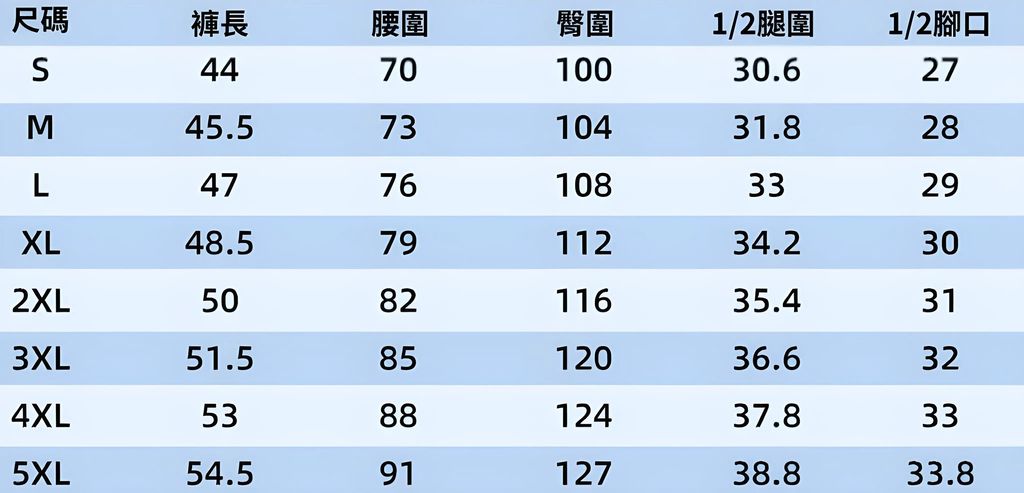 3135FL5093尺碼表