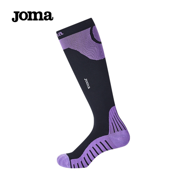 JOMA 新款壓力運動襪壓縮襪高彈透氣瑜伽跑步健身襪子(黑紫)