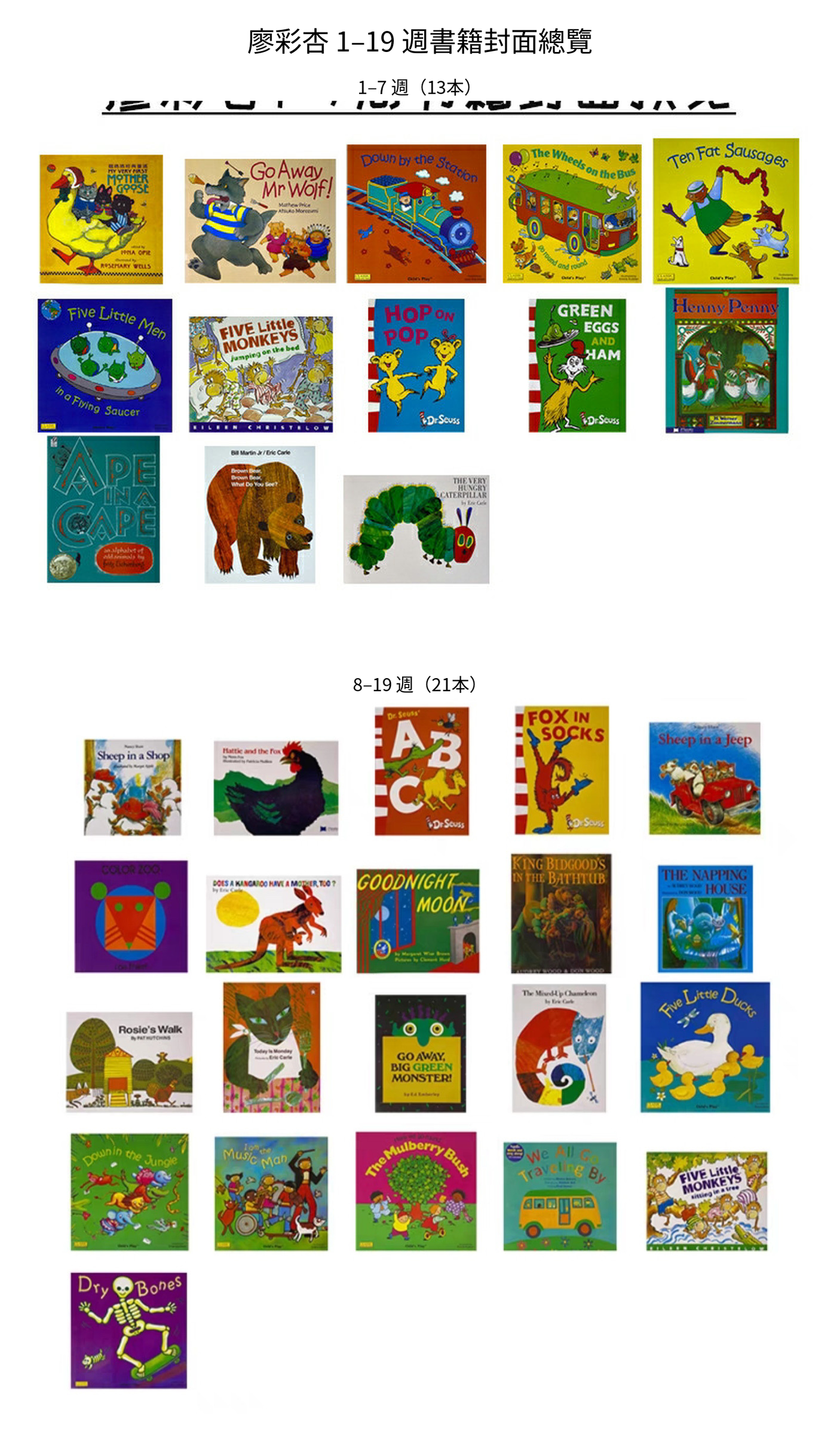 廖彩杏1-19週書籍封面總覽