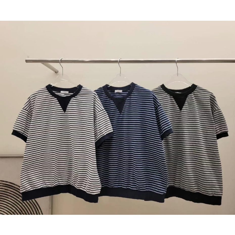 領三角滾邊橫條T