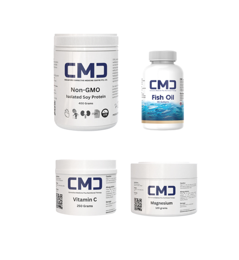 Limited Time Offer -【CMC】4 Essential Nutrients (Isolated Soy Protein + Vitamin C + Magnesium + Fish Oil)
