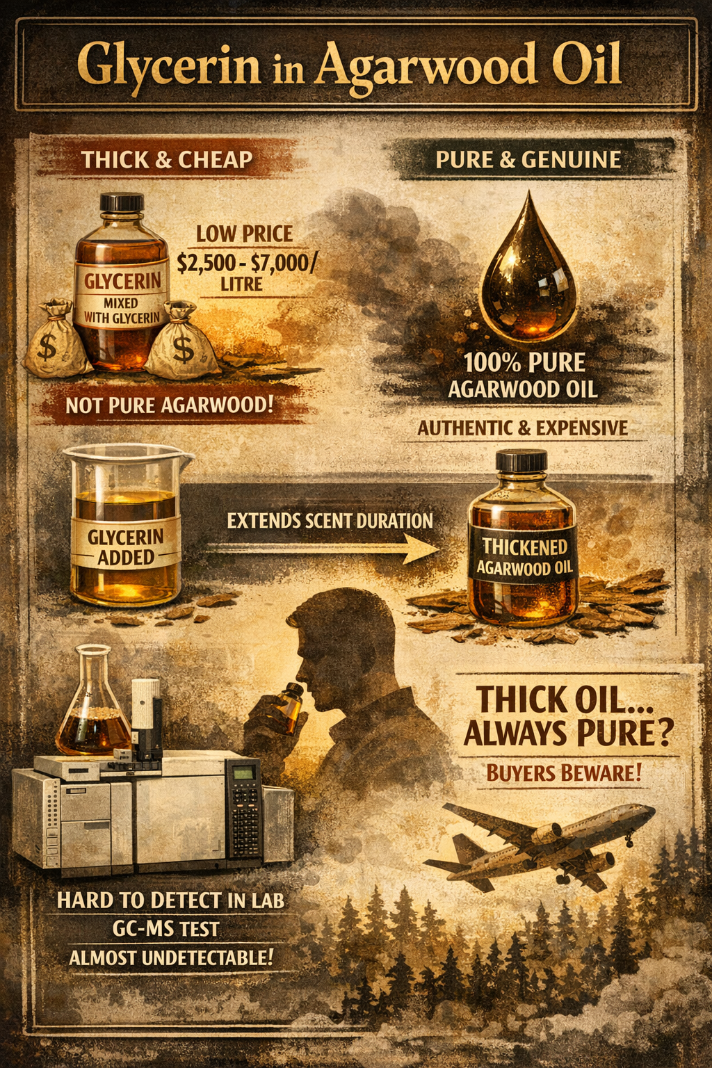 The Use of Glycerin as a Thickening Agent In Pure Agarwood Oil