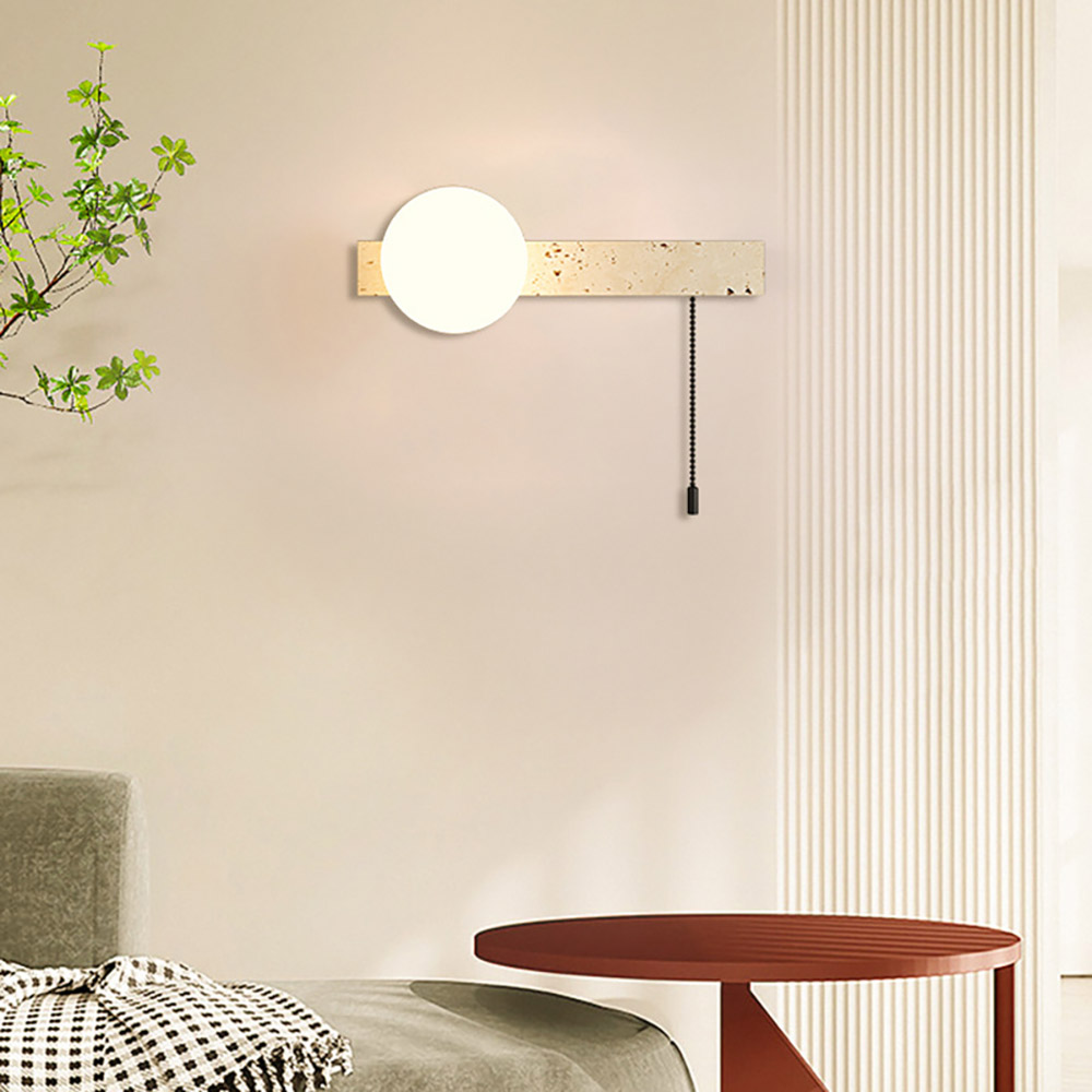 復古觸感拉線:摒棄了冰冷的牆面開關,採用了經典的黑色珠鍊拉線設計