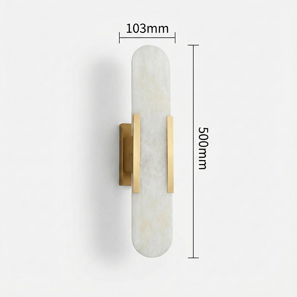 Product dimensions of vertical marble wall lamp