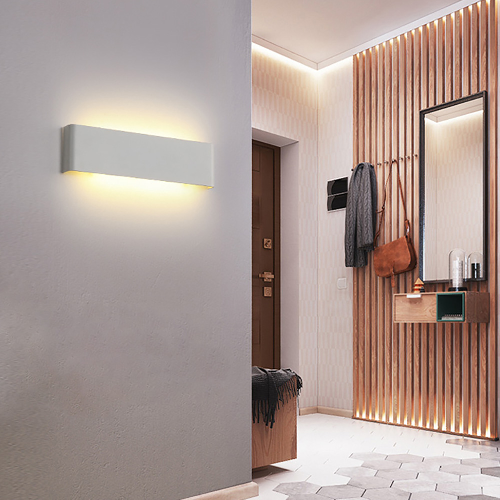 浮光線性純白金屬極簡LED壁燈-40公分-正面外觀