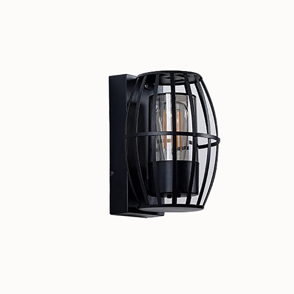 工業風黑金屬籠型壁燈-產品外觀去背圖