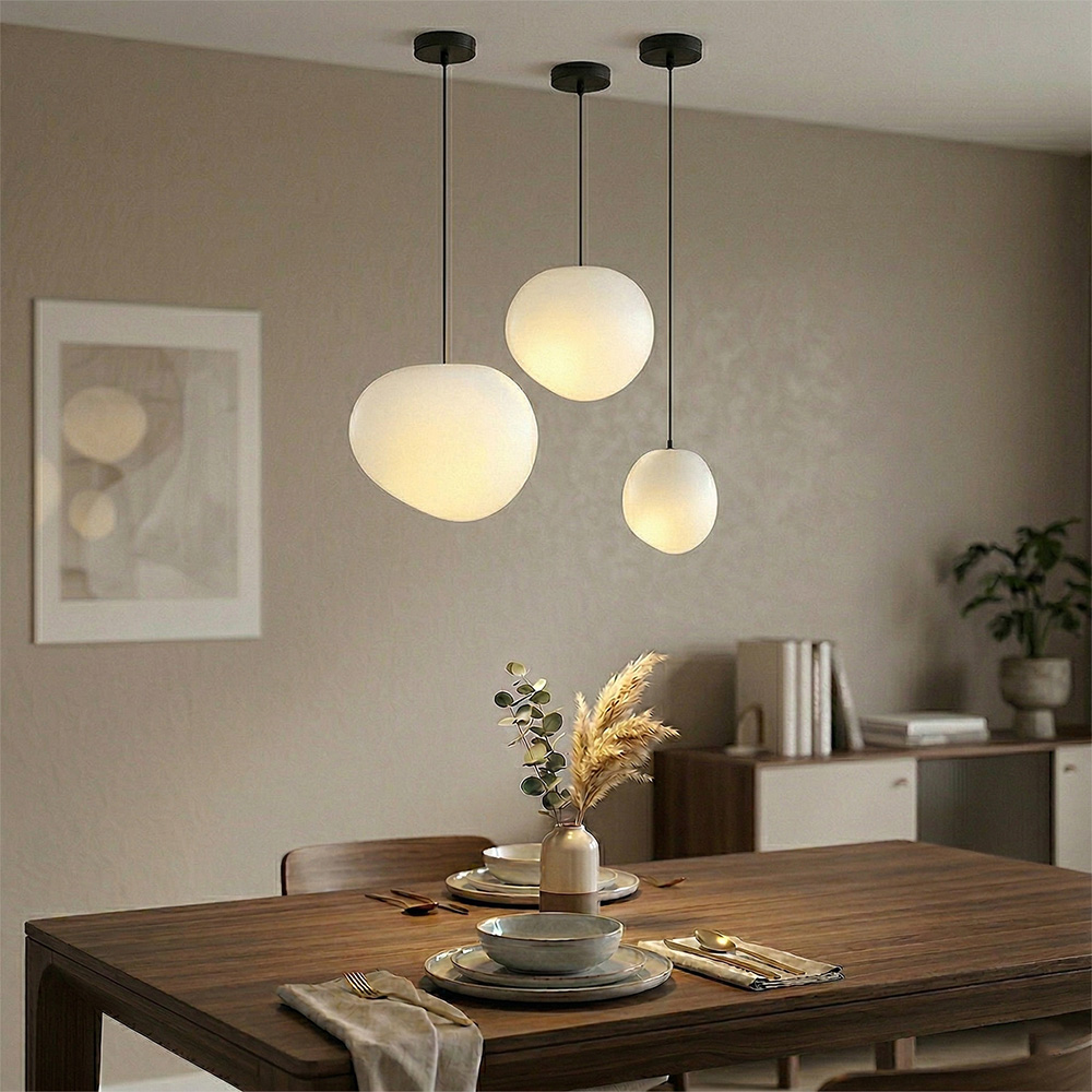北歐簡約鵝蛋玻璃吊燈-現代簡約餐廳燈具推薦