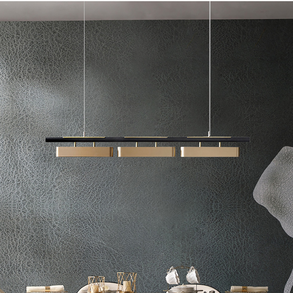 工業風與北歐簡約調性的長型金屬吊燈