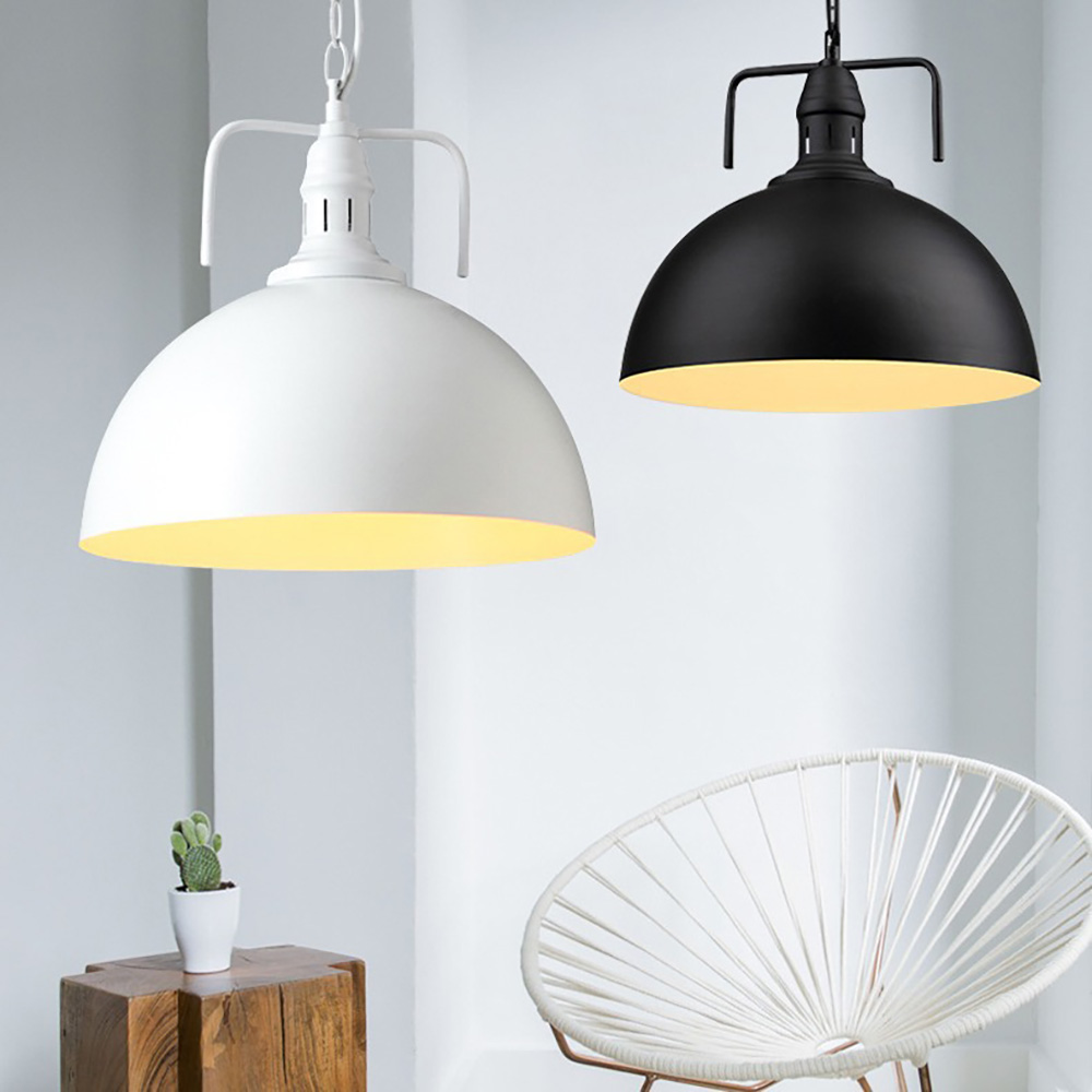 工業風黑色吊燈餐廳情境佈置-雙燈搭配展示