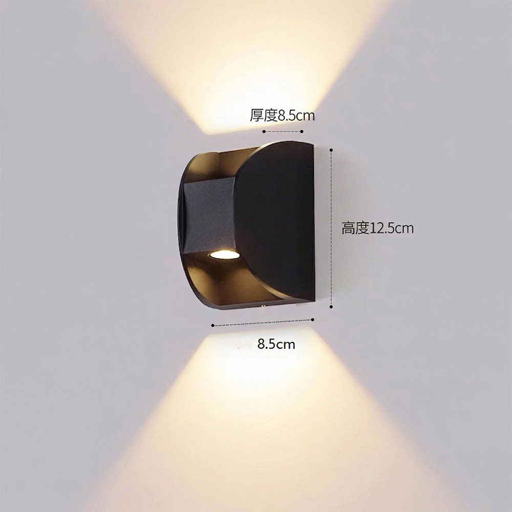 LED戶外壁燈尺寸規格表-高度12.5cm寬度8.5cm厚度8.5cm
