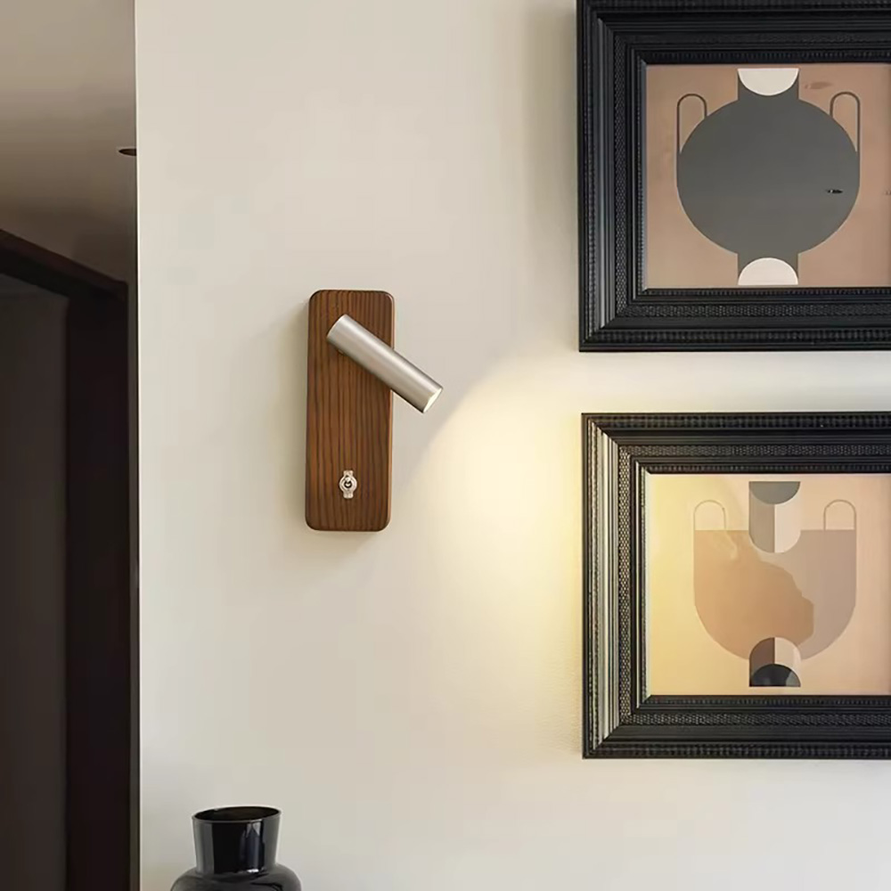 北歐風實木黃銅壁燈-臥室牆面裝飾佈置效果圖