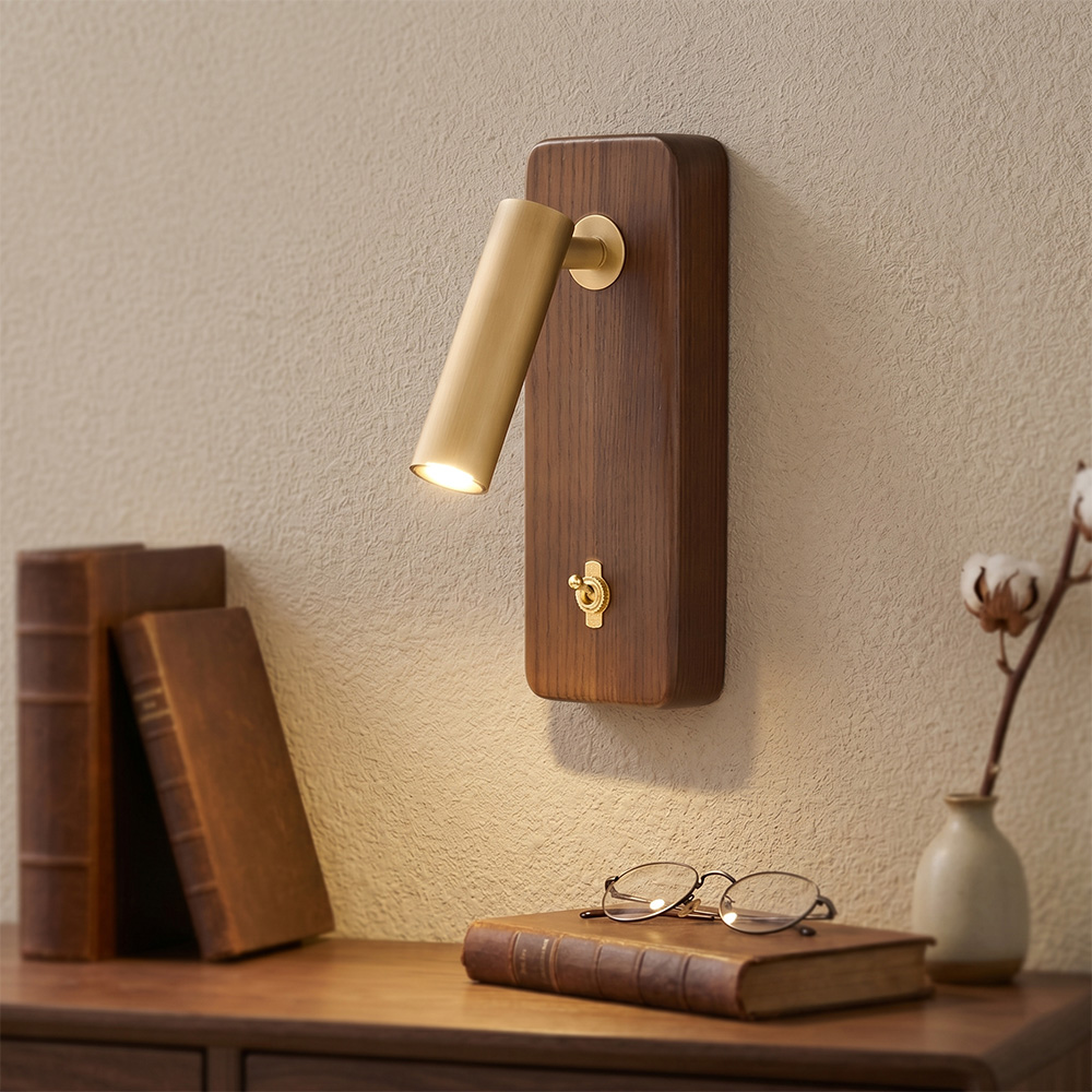 復古搖桿開關實木壁燈-床頭閱讀燈與居家氛圍照明
