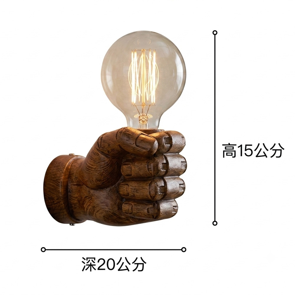 工業風復古壁燈，溫暖鎢絲燈光
