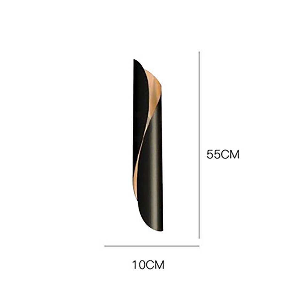 現代曲面壁燈尺寸圖:高度 55cm,寬度 10cm