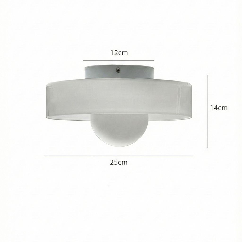 玻璃吸頂燈尺寸示意圖寬度25cm高度14cm底座12cm