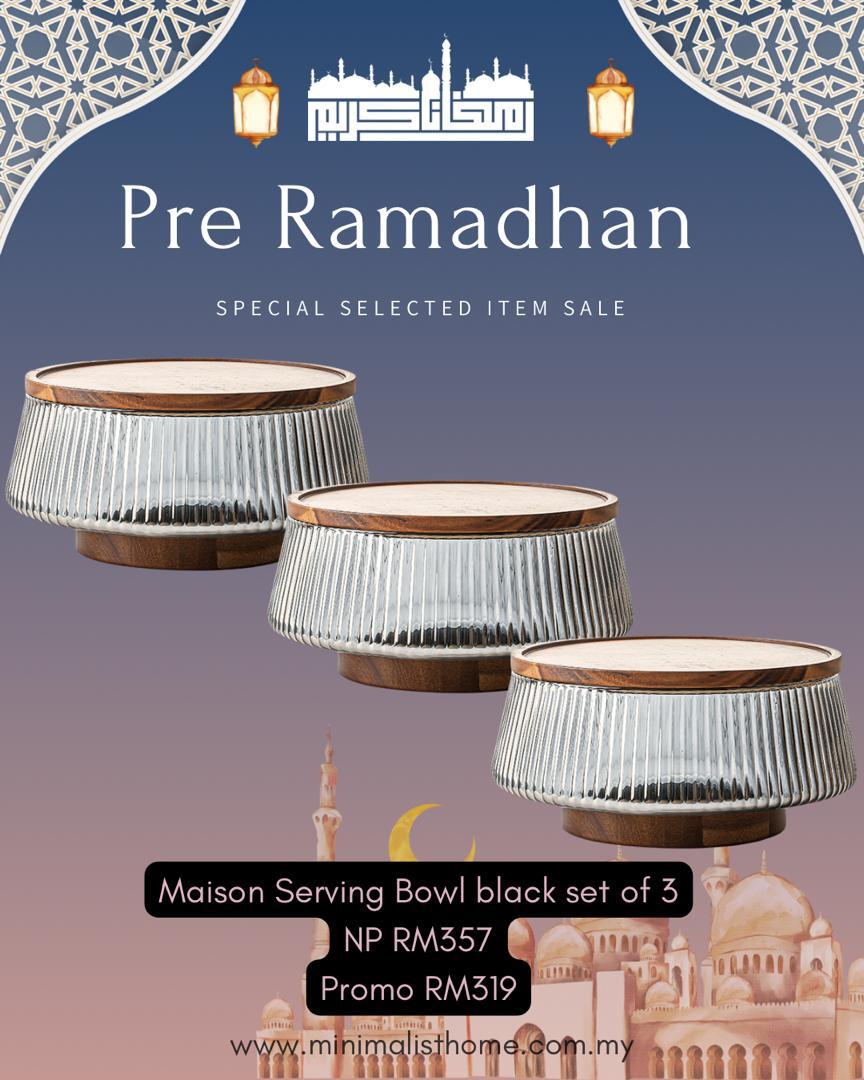 maison food serving black set of 3