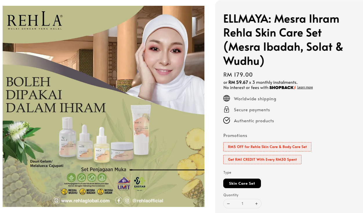 Promosi ELLMAYA REHLA LESS RM5 SKINCARE 
