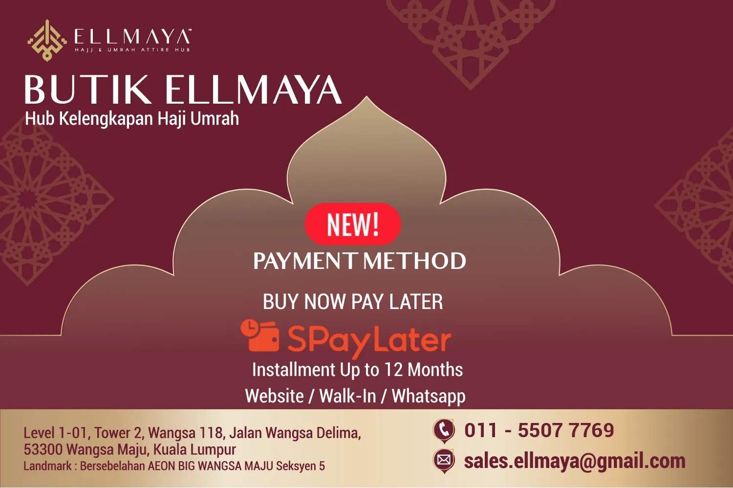 NEW IN THE HOUSE ..SHOPEE PAY LATER | Butik Ellmaya -Hub Kelengkapan Haji Umrah & Skincare Umrah @ Wangsa 118, Kuala Lumpur