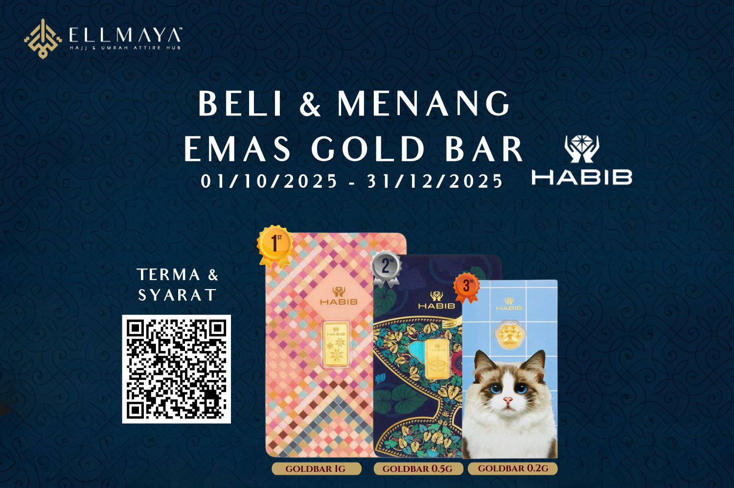 KEMPEN BELI & MENANG EMAS  | Butik Ellmaya -Hub Kelengkapan Haji Umrah & Skincare Umrah @ Wangsa 118, Kuala Lumpur