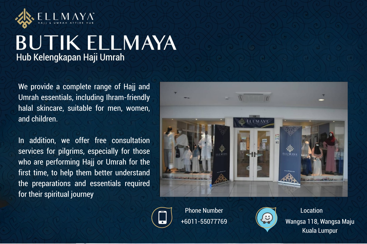Butik Ellmaya | Butik Ellmaya -Hub Kelengkapan Haji Umrah & Skincare Umrah @ Wangsa 118, Kuala Lumpur