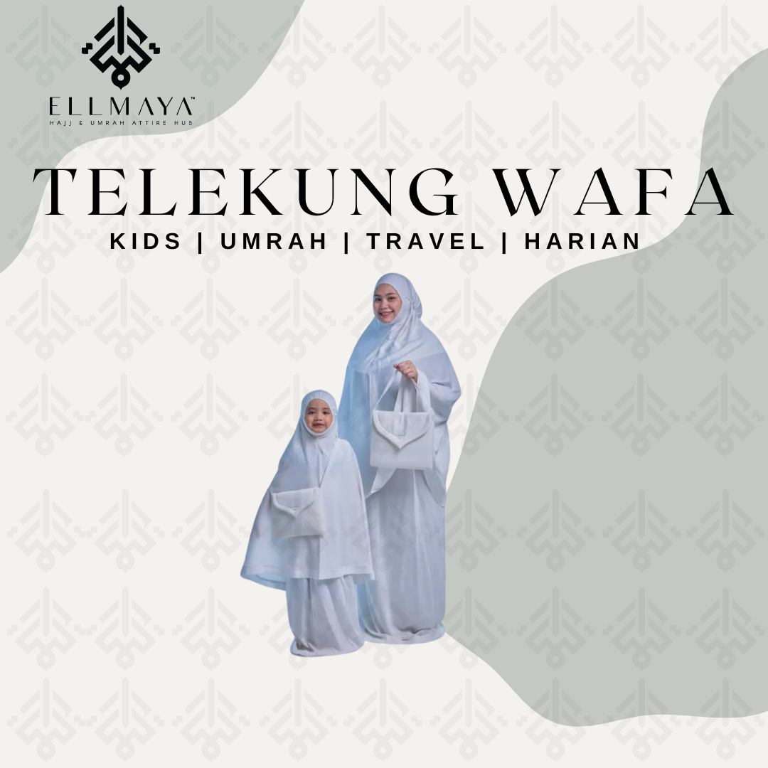 Telekung Wafa Kids in White