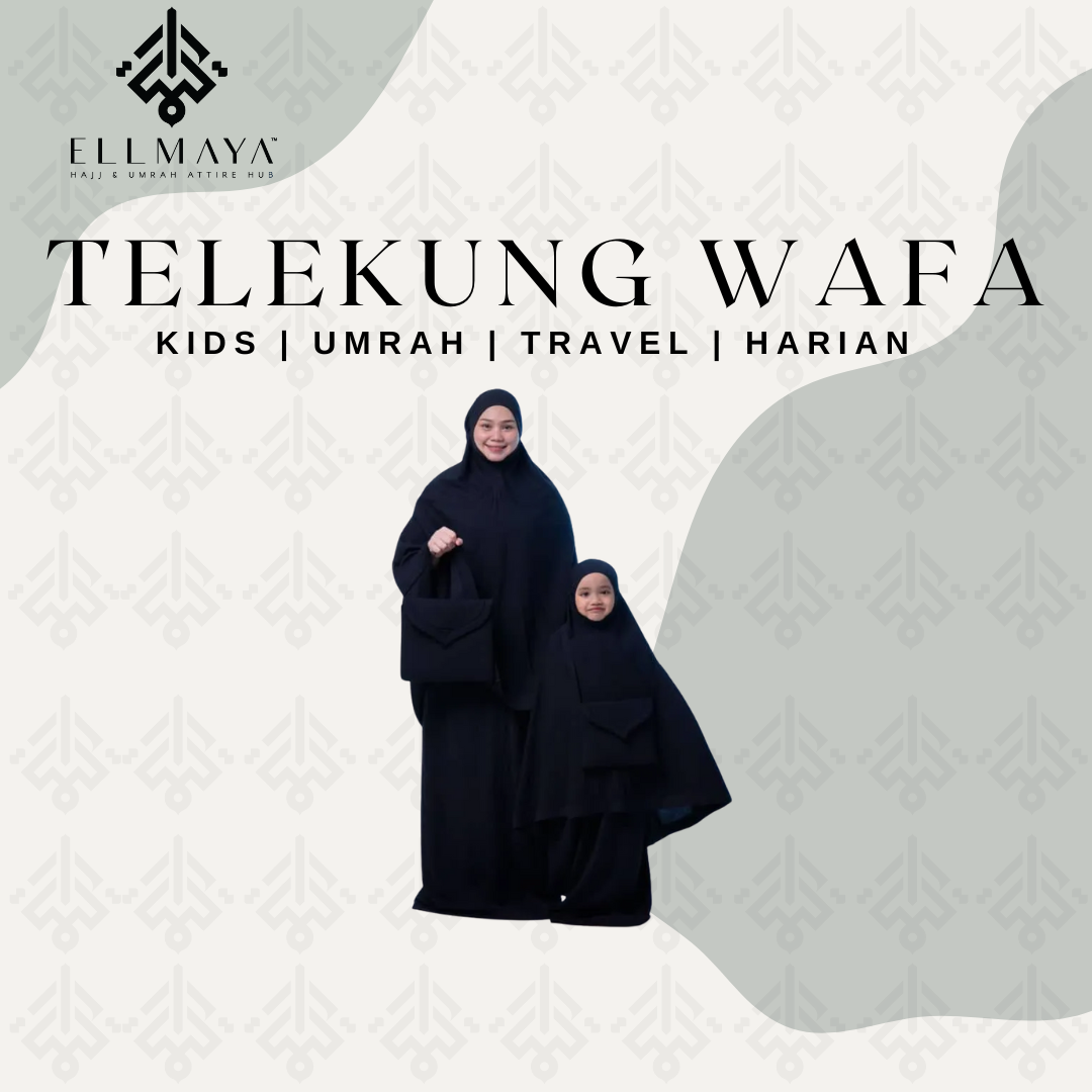Telekung Wafa Kids in Black