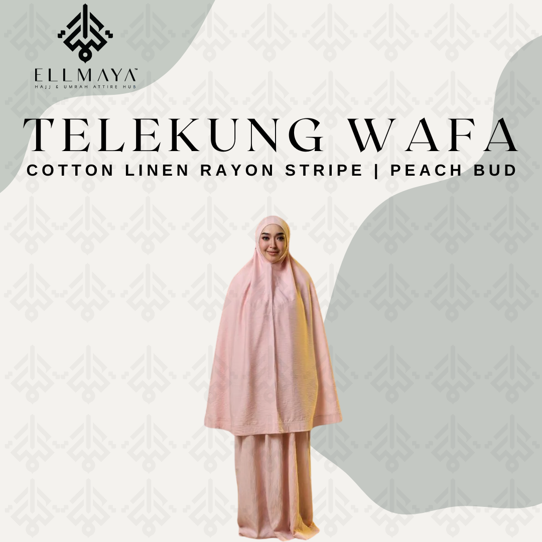 Telekung Wafa in Peach Bud