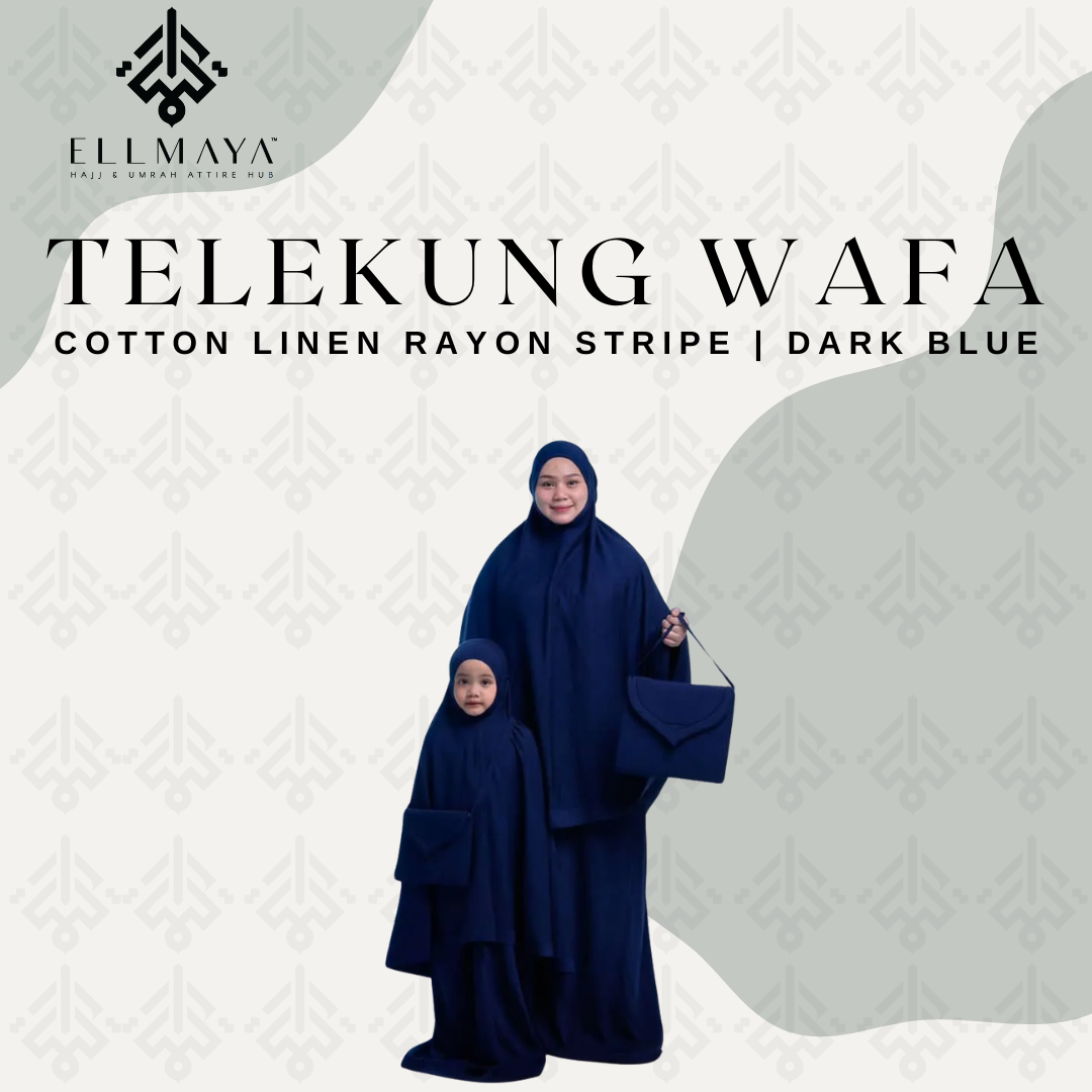Telekung Wafa in Dark Blue
