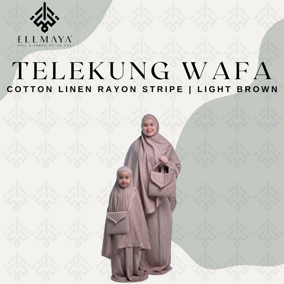 Telekung Wafa in Light Brown