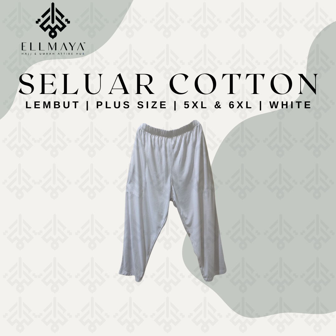 Seluar Cotton Plus Size in White