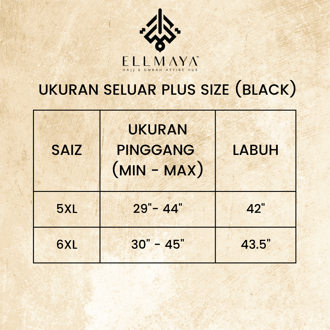 SELUAR PLUS SIZE AL IKHWAH in Black