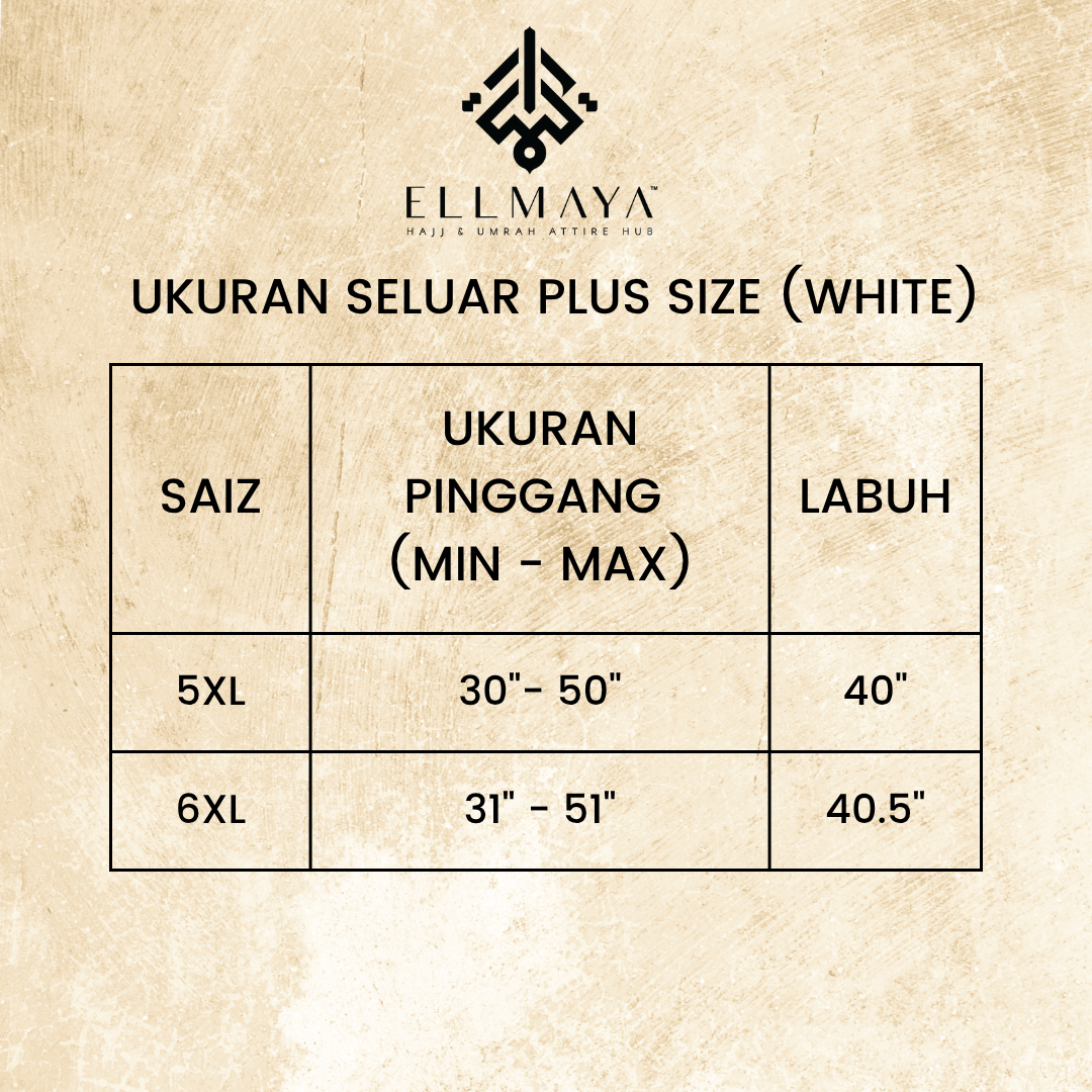 SELUAR PLUS SIZE AL IKHWAH IN WHITE