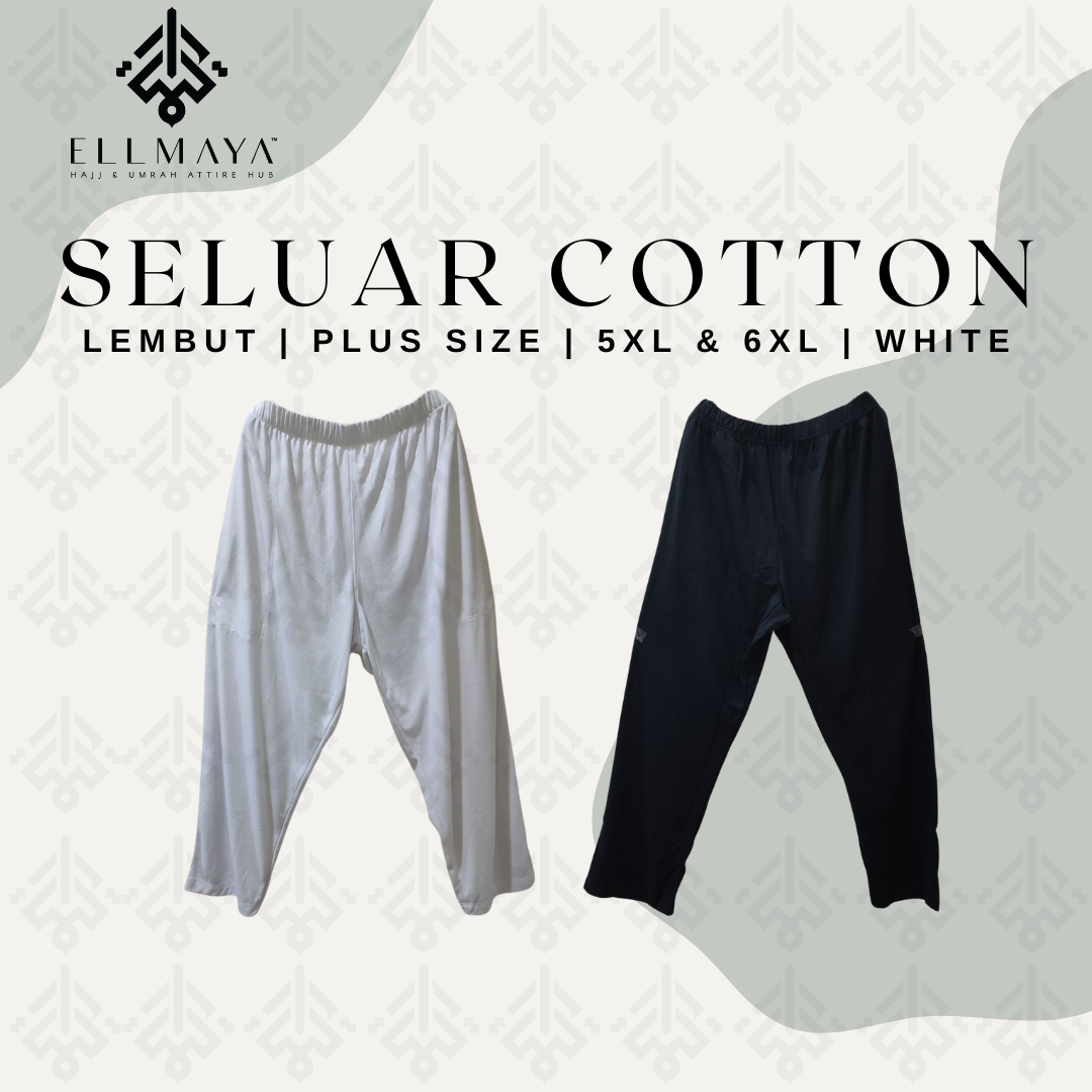 Seluar Cotton Plus Size in White