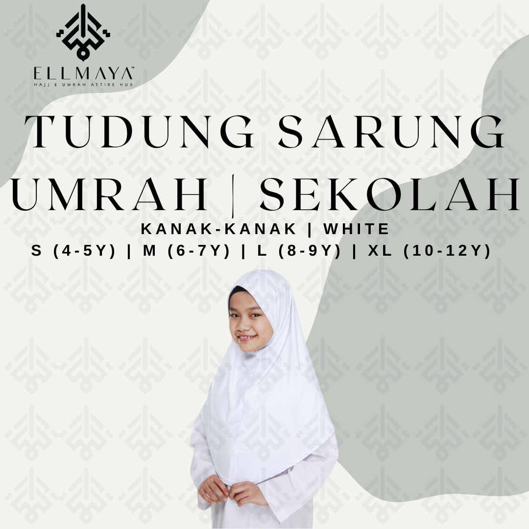 Tudung Sarung Umrah & Sekolah in White