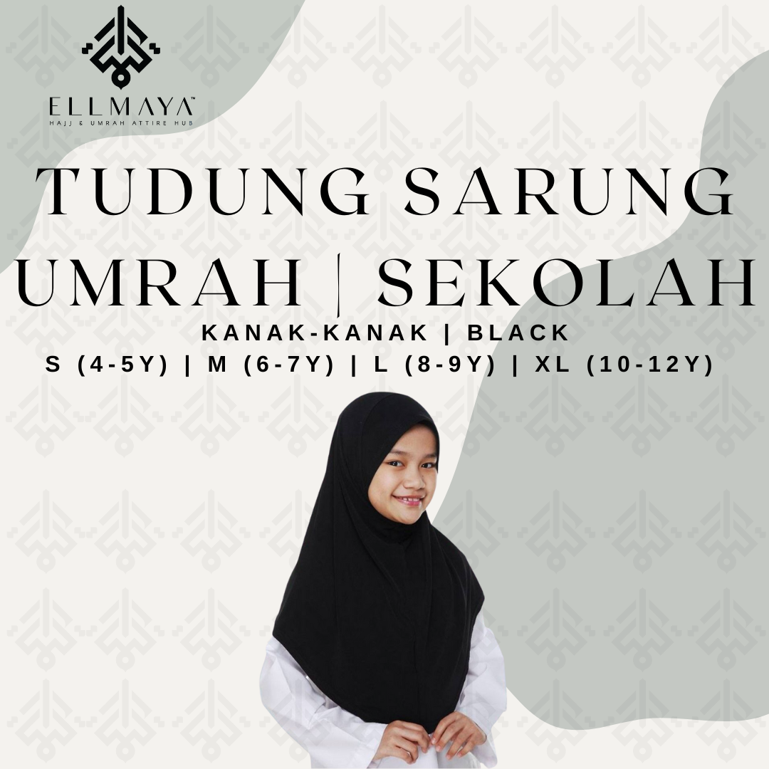 Tudung Sarung Umrah & Sekolah in Black