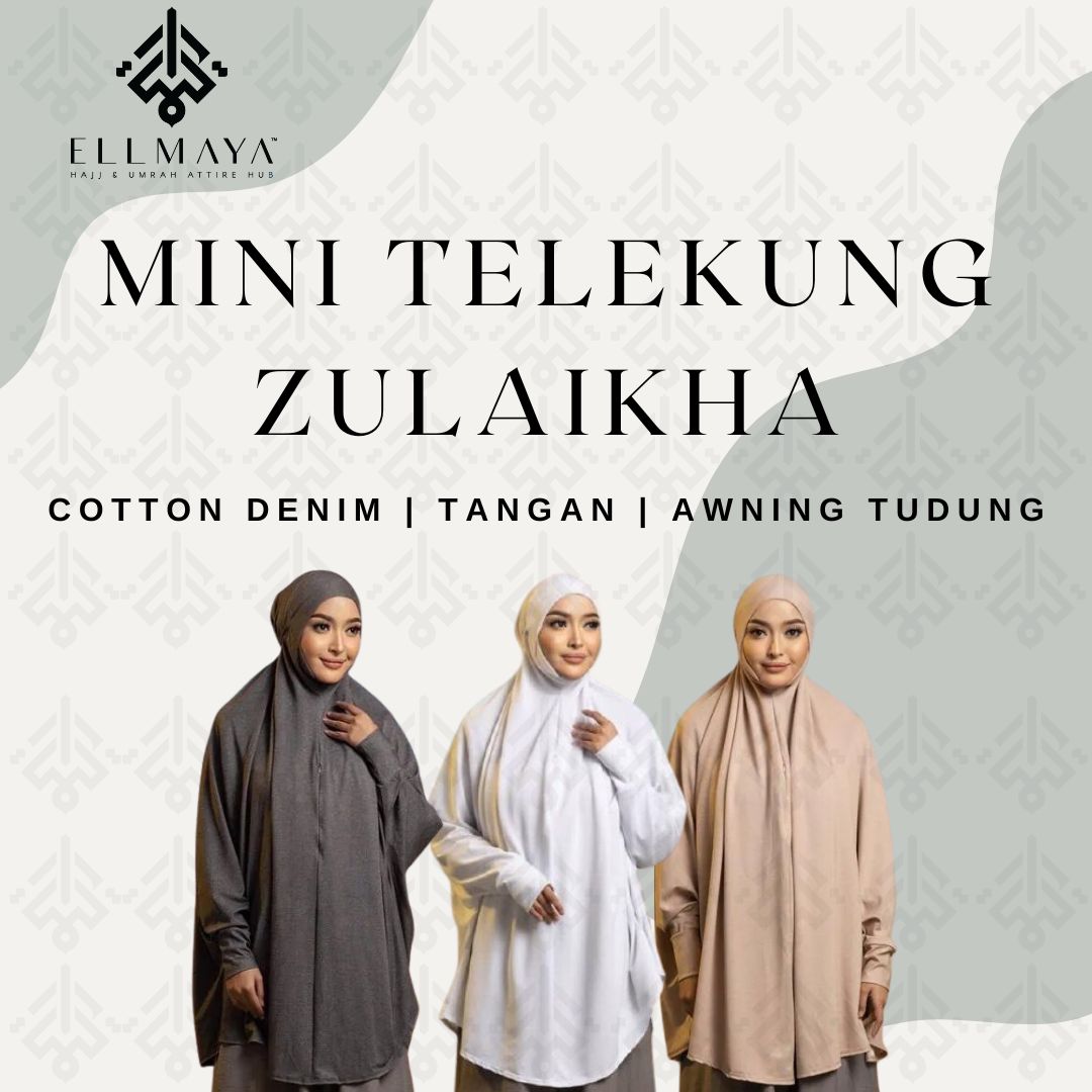 Mini Telekung Zulaikha Tangan Awning Tudung