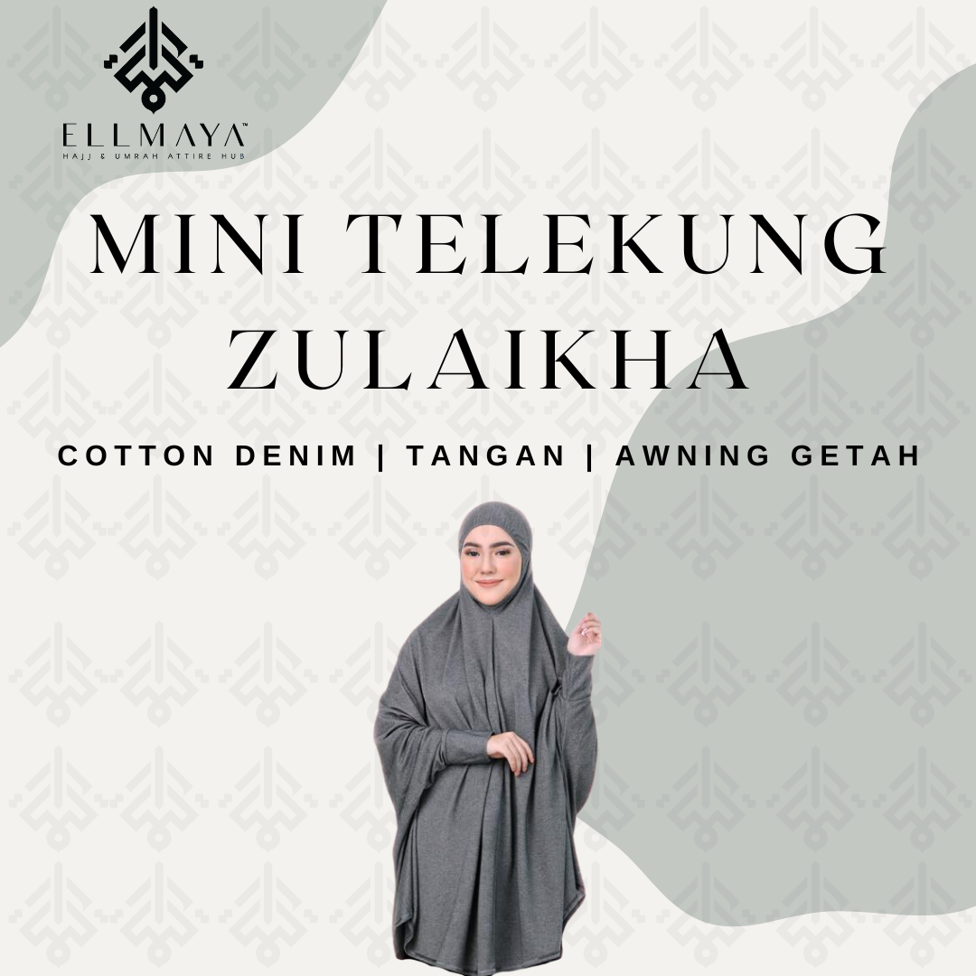 Mini Telekung Zulaikha Tangan Awning Getah