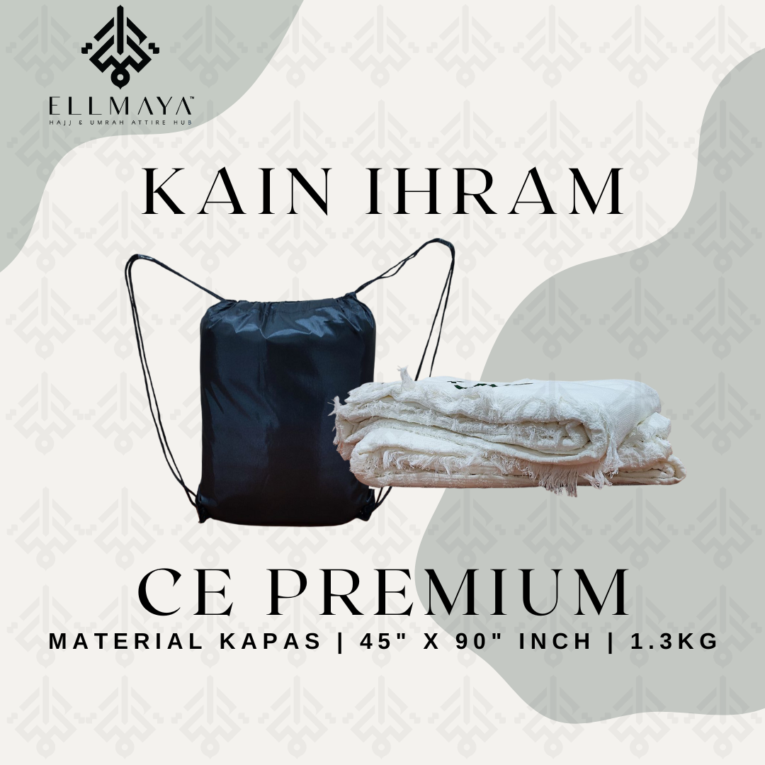 Kain Ihram CE Premium with FREE Uncang Kasut