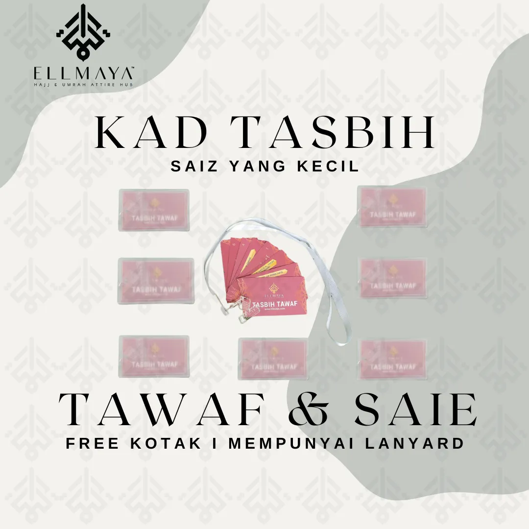 Ellmaya Kad Tasbih Tawaf Saie Free Gift (Lanyard + Box)