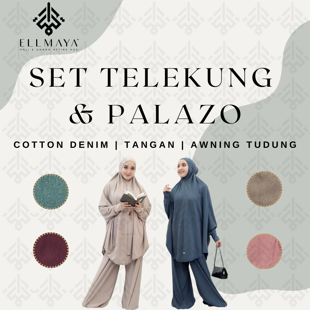 Set Mini Telekung Tangan & Palazo